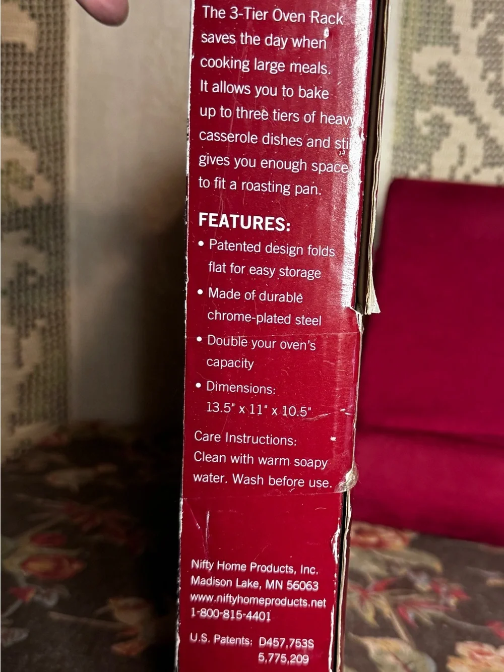 Betty Crocker 3-Tier Collapsible Oven Baking Rack Nickel Plated Steel Compact